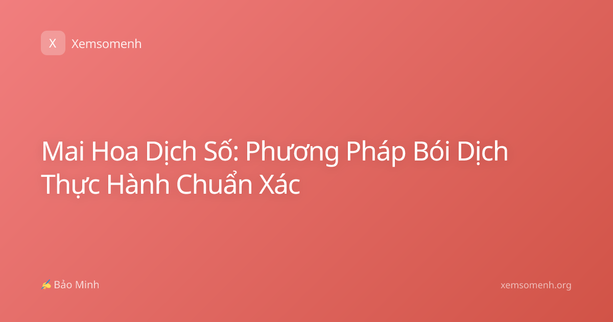 Mai Hoa Dịch Số: Phương Pháp Bói Dịch Thực Hành Chuẩn Xác